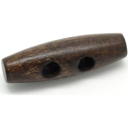 Oblong Wood Button 35 mm. Dark Color