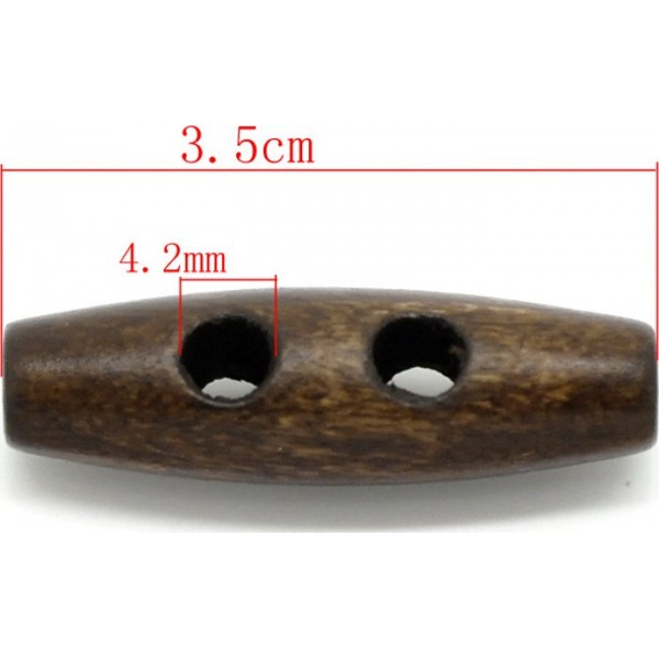 Botones de madera alargados Mini - 20 mm, Accesorios