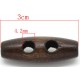 Oblong Wood Button 30 mm. Dark Color